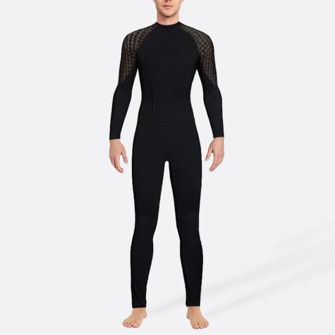 Black super stretchy men's full wetsuit
