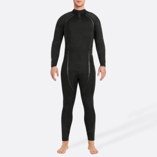 Sophisticated black stretch men's full wetsuit