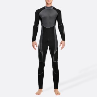 Contrast color patchwork men's full wetsuit