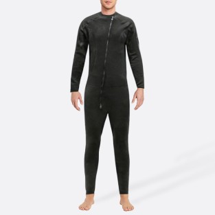 Warm black comfortable men's full wetsuit