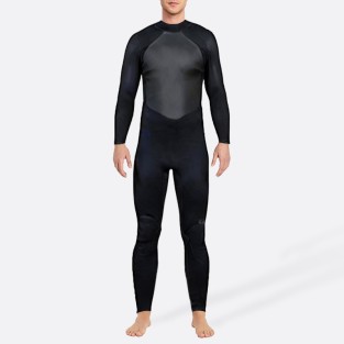 High quality black back zipper men's full wetsuit