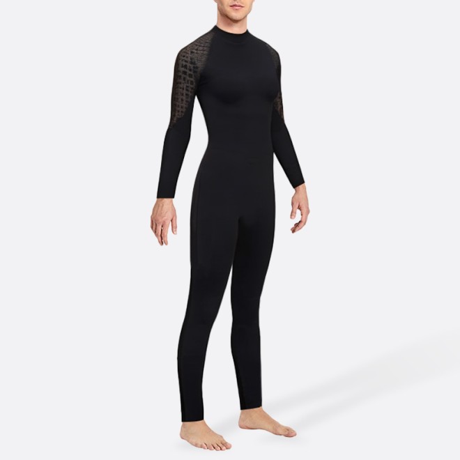 Black super stretchy men's full wetsuit