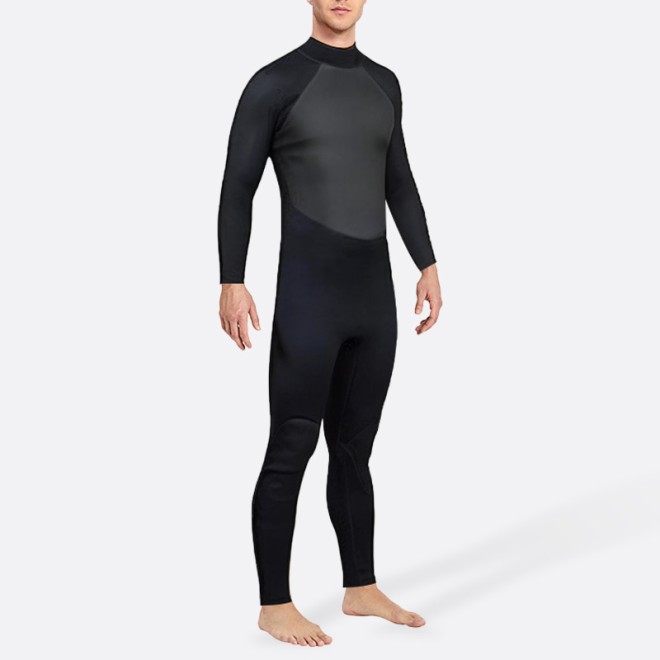 High quality black back zipper men's full wetsuit