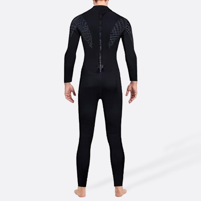 Black super stretchy men's full wetsuit