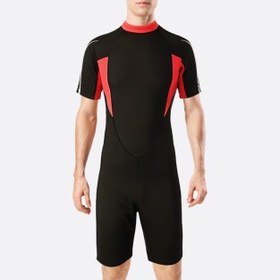 Elastic warm back zipper men's short wetsuit