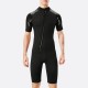 Black stretch sun protection men's short wetsuit