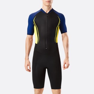 Fashionable patchwork men’s short wetsuit