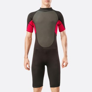 Color block sun protection stretch men's short wetsuit
