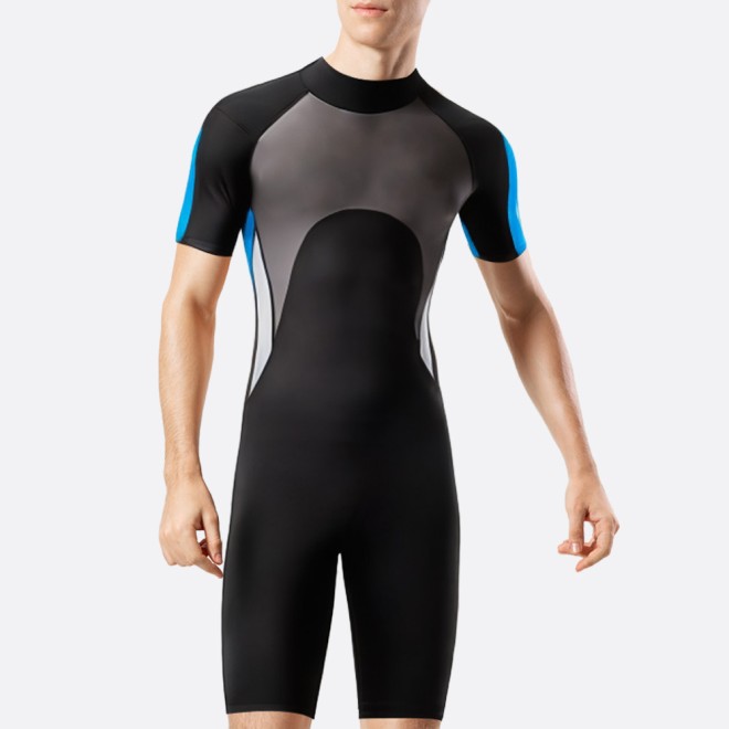 Sun and puncture resistant stretch men's short wetsuit