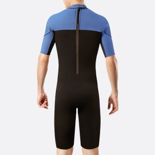 Color block stretch warm men's short wetsuit