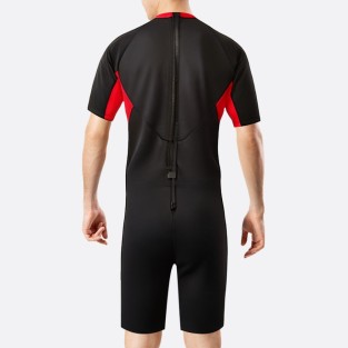 Elastic warm back zipper men's short wetsuit