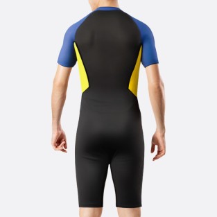Fashionable patchwork men’s short wetsuit