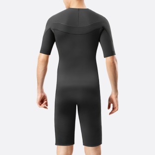Men's short wetsuit with chest zipper elastic