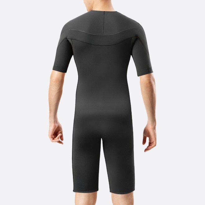 Men's short wetsuit with chest zipper elastic