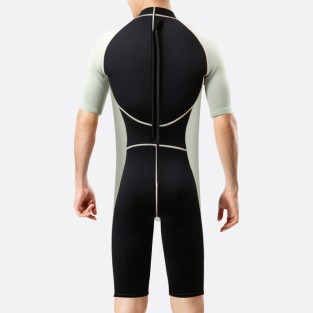 High quality color block warm men's short wetsuit