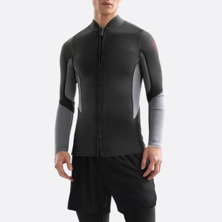 Stylish colorblock front zip men's wetsuit top