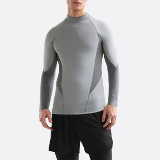 Gray fashionable stretch men's wetsuit top