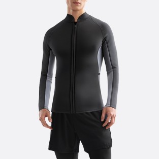 Front zipper stretch warm men's wetsuit top