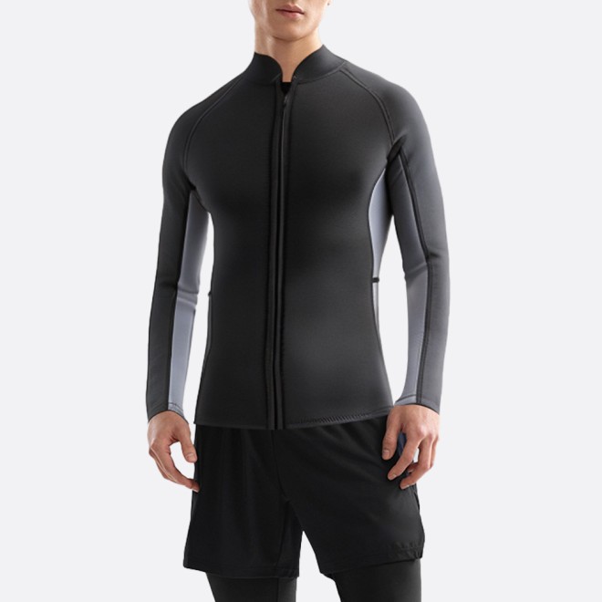 Front zipper stretch warm men's wetsuit top