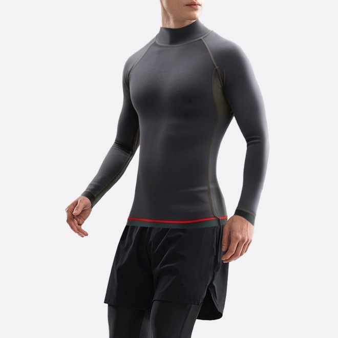 Sun protection black stretch men's wetsuit top