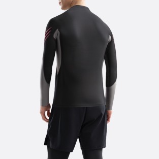 Stylish colorblock front zip men's wetsuit top