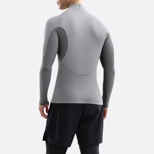 Gray fashionable stretch men's wetsuit top
