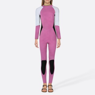 Contrast color professional women's full-body wetsuit