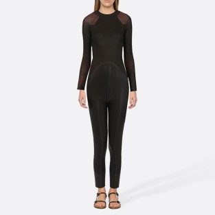Fashionable black women's full-body wetsuit