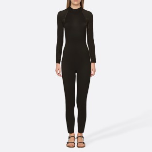 Black flexible-fit women's full wetsuit