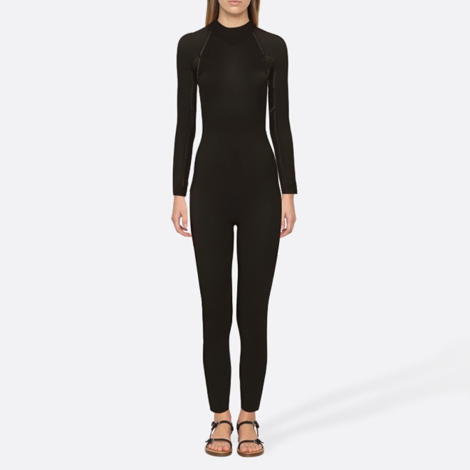 Black flexible-fit women's full wetsuit