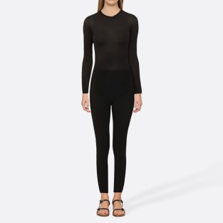 Black stab-resistant women's full-body wetsuit