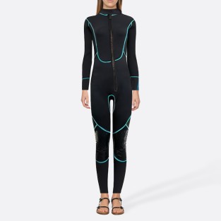 Front zippered warm women's full wetsuit