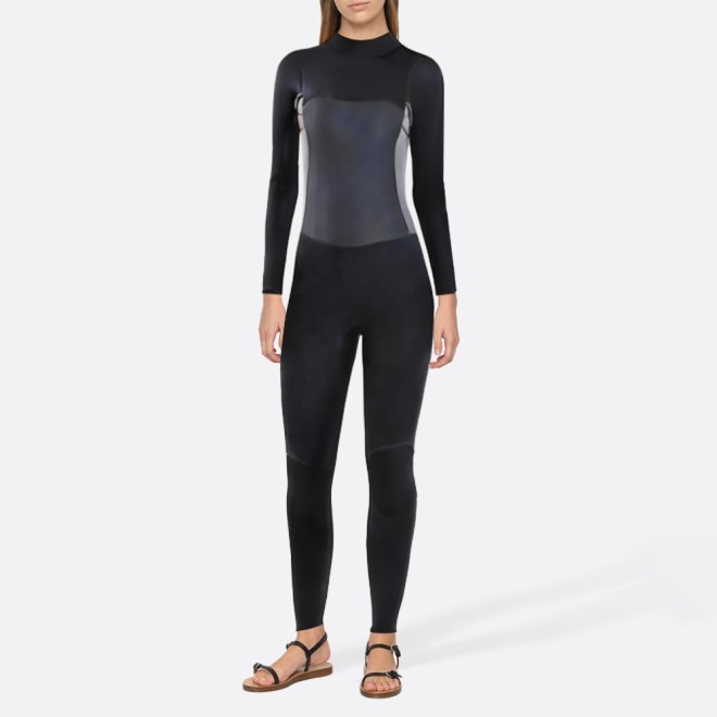 Black warm professional women's full wetsuit
