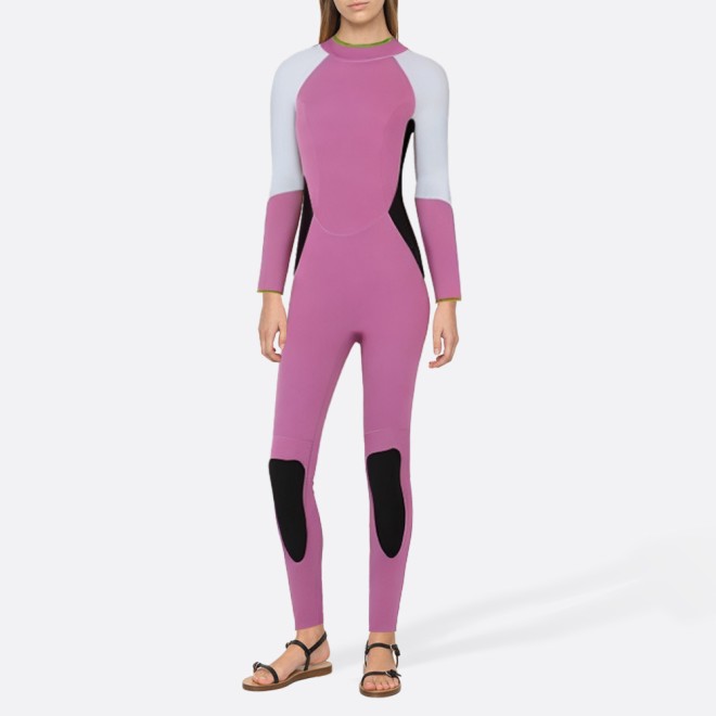 Contrast color professional women's full-body wetsuit