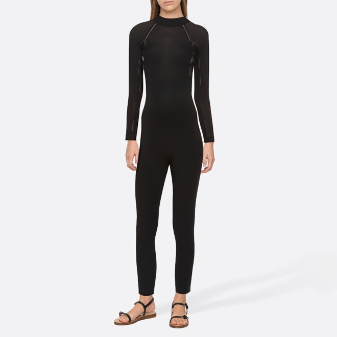 Black flexible-fit women's full wetsuit