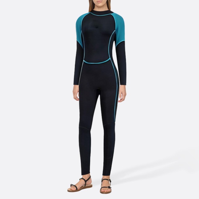 Color block high stretch women's full wetsuit