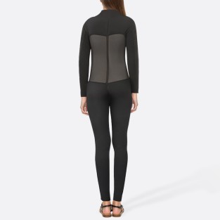 Simple black smooth women's full-body wetsuit