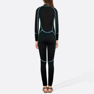 Contrast stitching high elastic women's full wetsuit