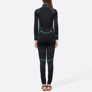 Front zippered warm women's full wetsuit