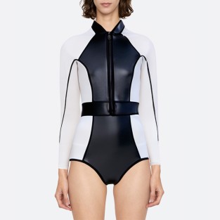 Simple front zipper women's long sleeve wetsuit
