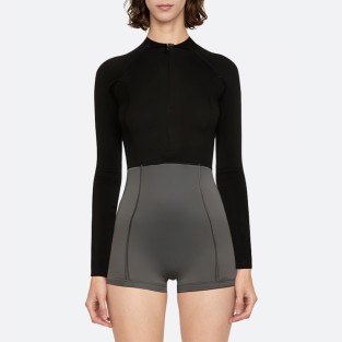 Black front zip women's long sleeve wetsuit