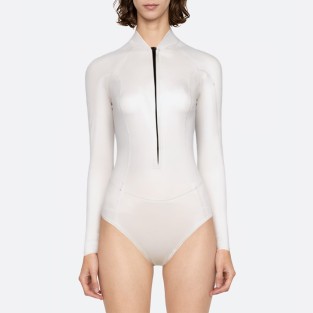 Fashionable white women's long sleeve wetsuit