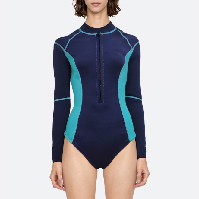 Colorblock short sexy women's long sleeve wetsuit
