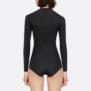 Black side stripe women's long sleeve wetsuit