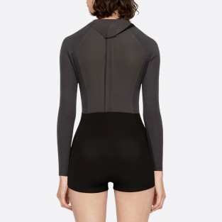 Black short women's long-sleeved wetsuit