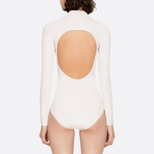 Fashionable white women's long sleeve wetsuit