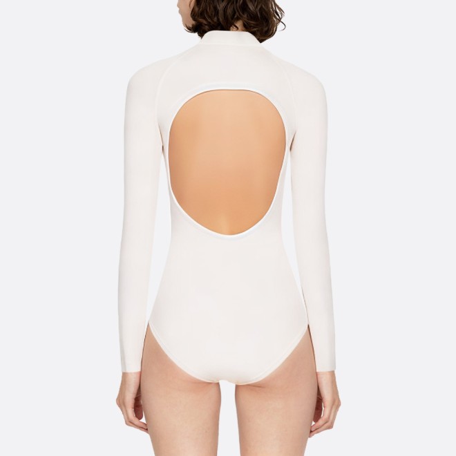 Fashionable white women's long sleeve wetsuit