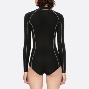 Sexy black short women's long sleeve wetsuit