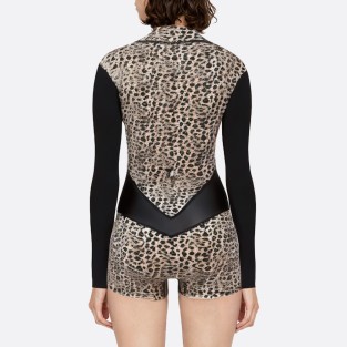 Leopard print women's long sleeve wetsuit