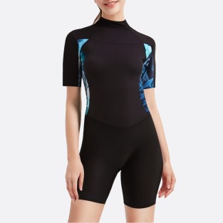 Printed short women's short sleeve wetsuit